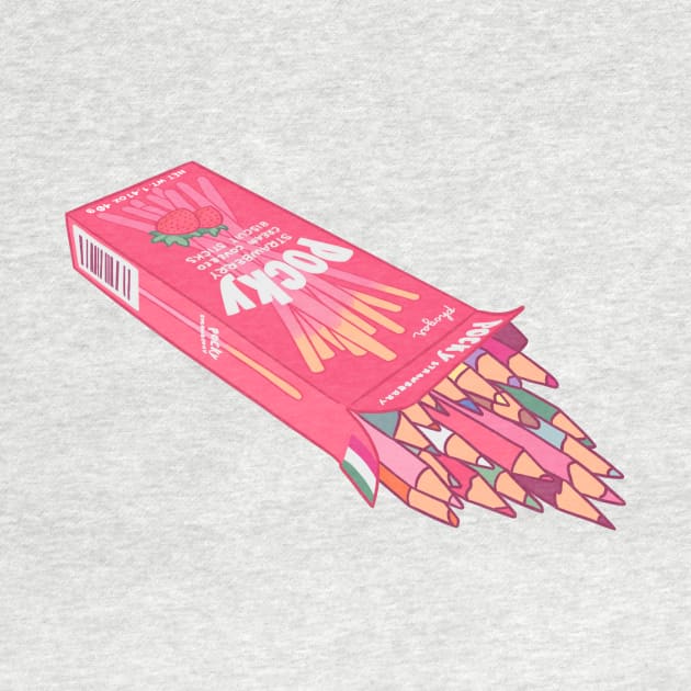 Strawberry Pocky Colored Pencil Box by phogar